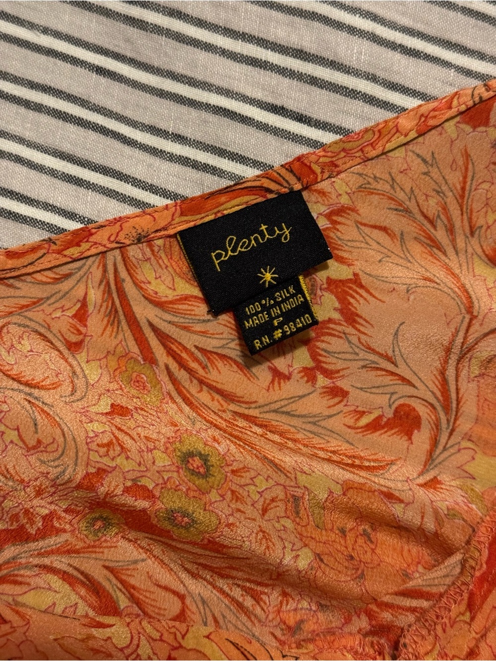 Vintage Coral and Pink Paisley Slip Dress with Spaghetti Straps - Picture 3 of 4